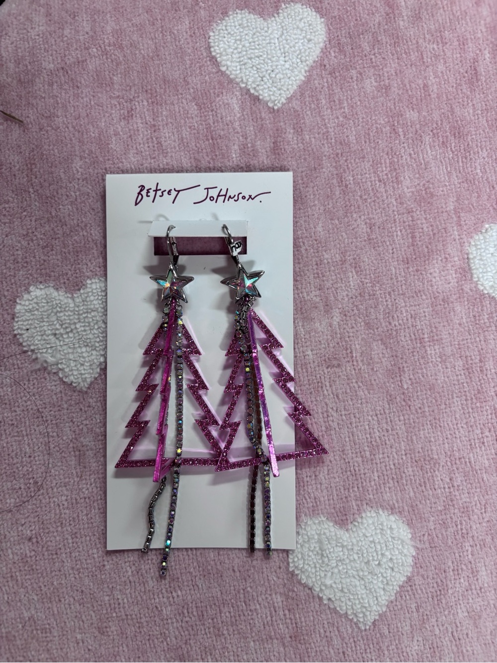 Betsey Johnson Hot Pink Earring Backing Card